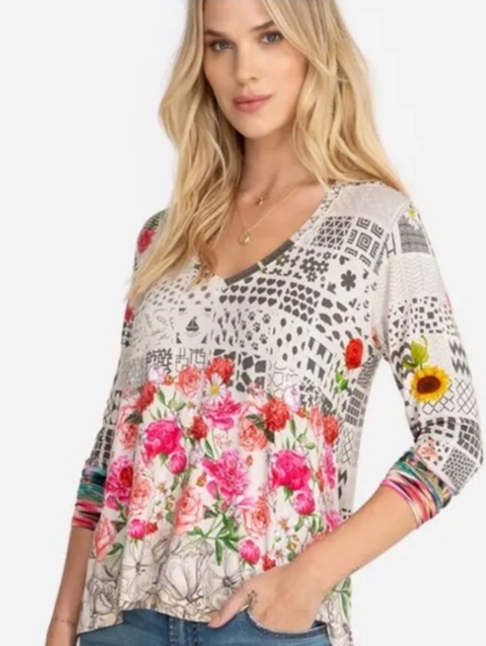 Johnny Was Mystery Print Long Sleeve- Size S